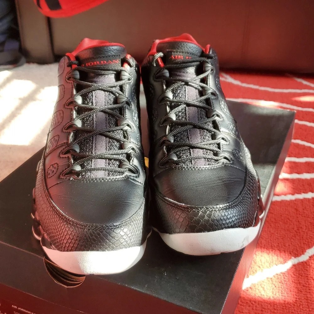 Jordan Retro Low Black and Red Sneakers - Picture 3 of 8